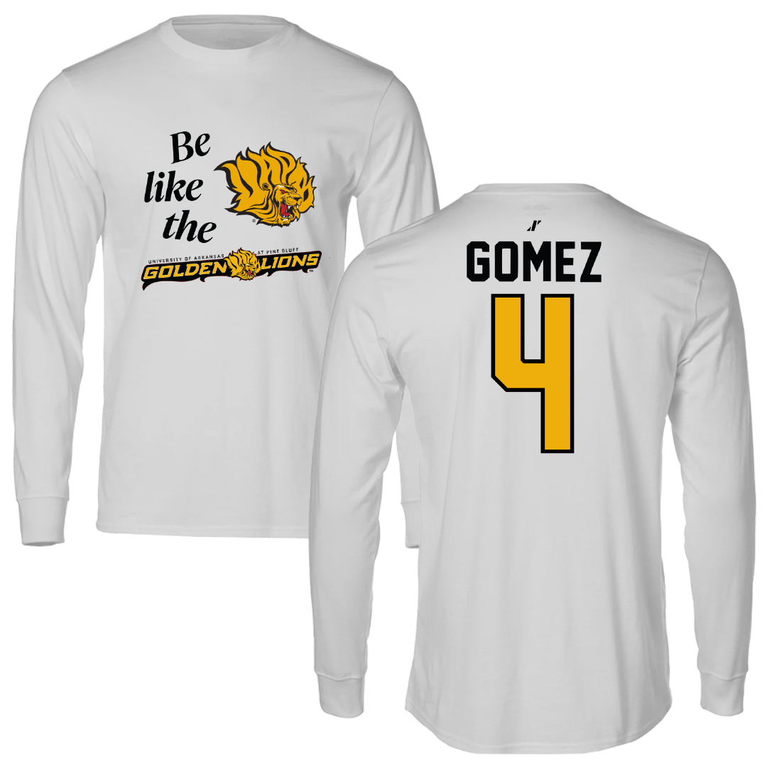 University of Arkansas-Pine Bluff Softball Light Gray Be Like Us Performance Long Sleeve - #4 Jazlyn Gomez