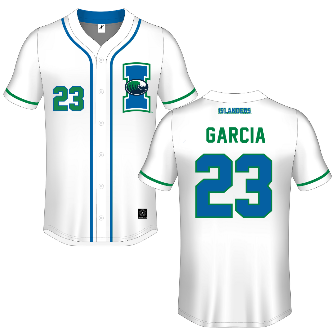 Texas A&M University-Corpus Christi White Button-Down Jersey - #23 Juliana A. Garcia