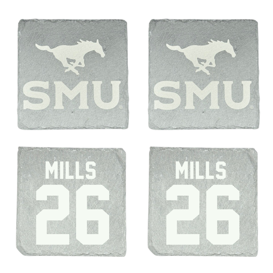 Southern Methodist University Football Stone Coaster (4 Pack)  - #26 Keyshon Mills