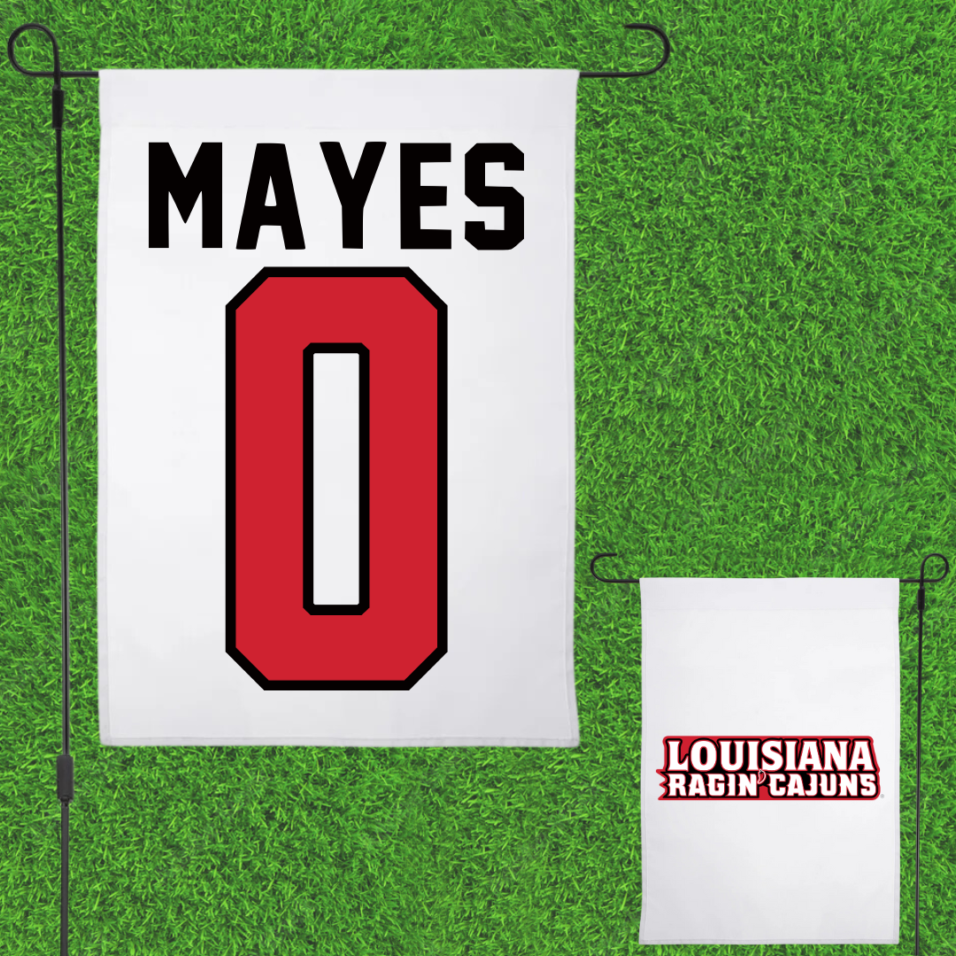 University of Louisiana at Lafayette Soccer White Garden Flag - #0 Natalie Mayes