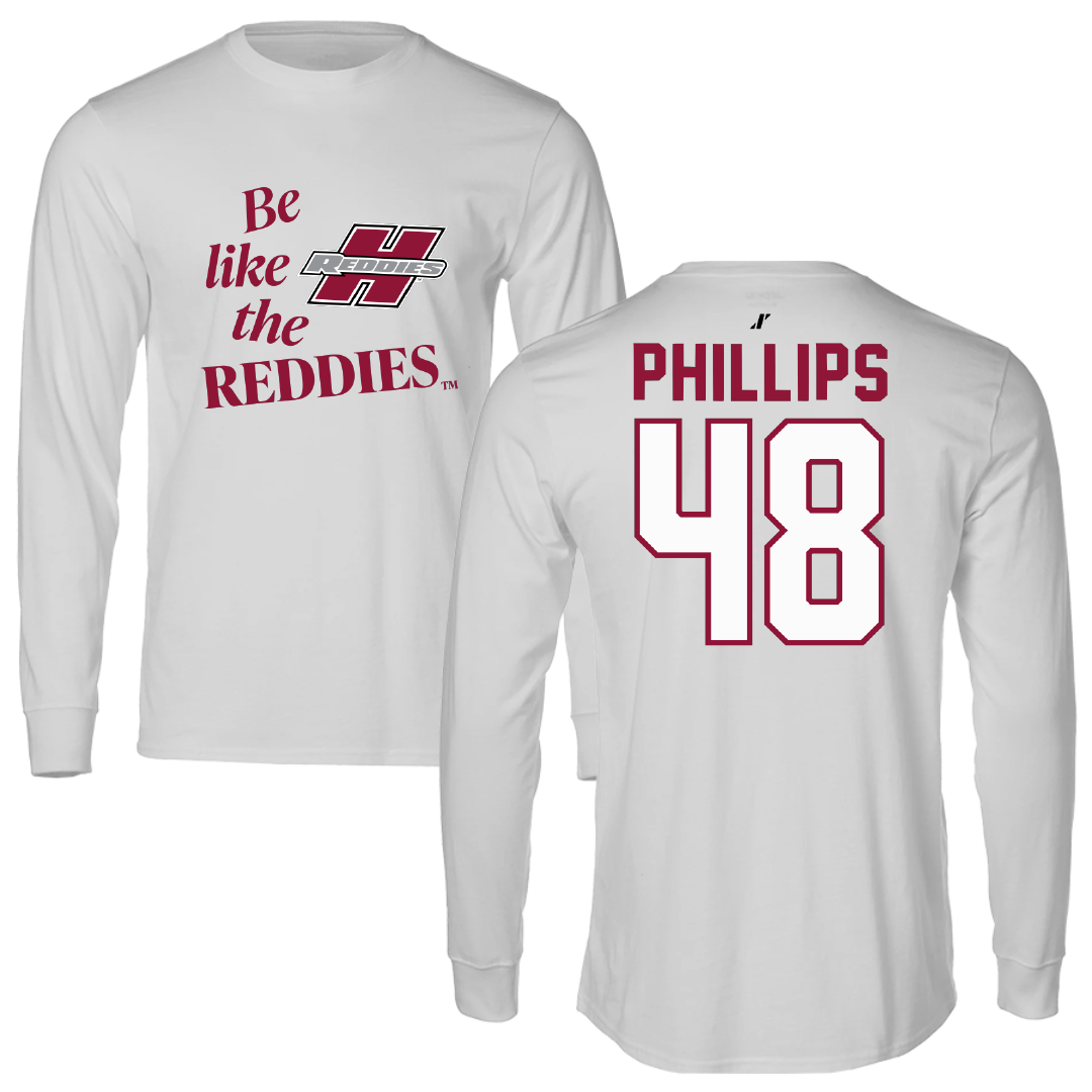 Henderson State University Baseball Light Gray Be Like Us Performance Long Sleeve - #48 Austin Phillips