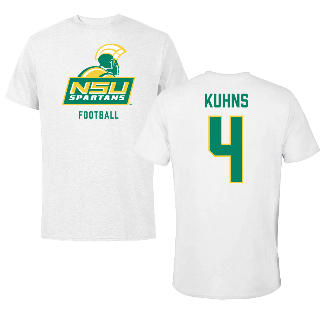 Norfolk State University Football White Performance Tee - #4 Otto Kuhns