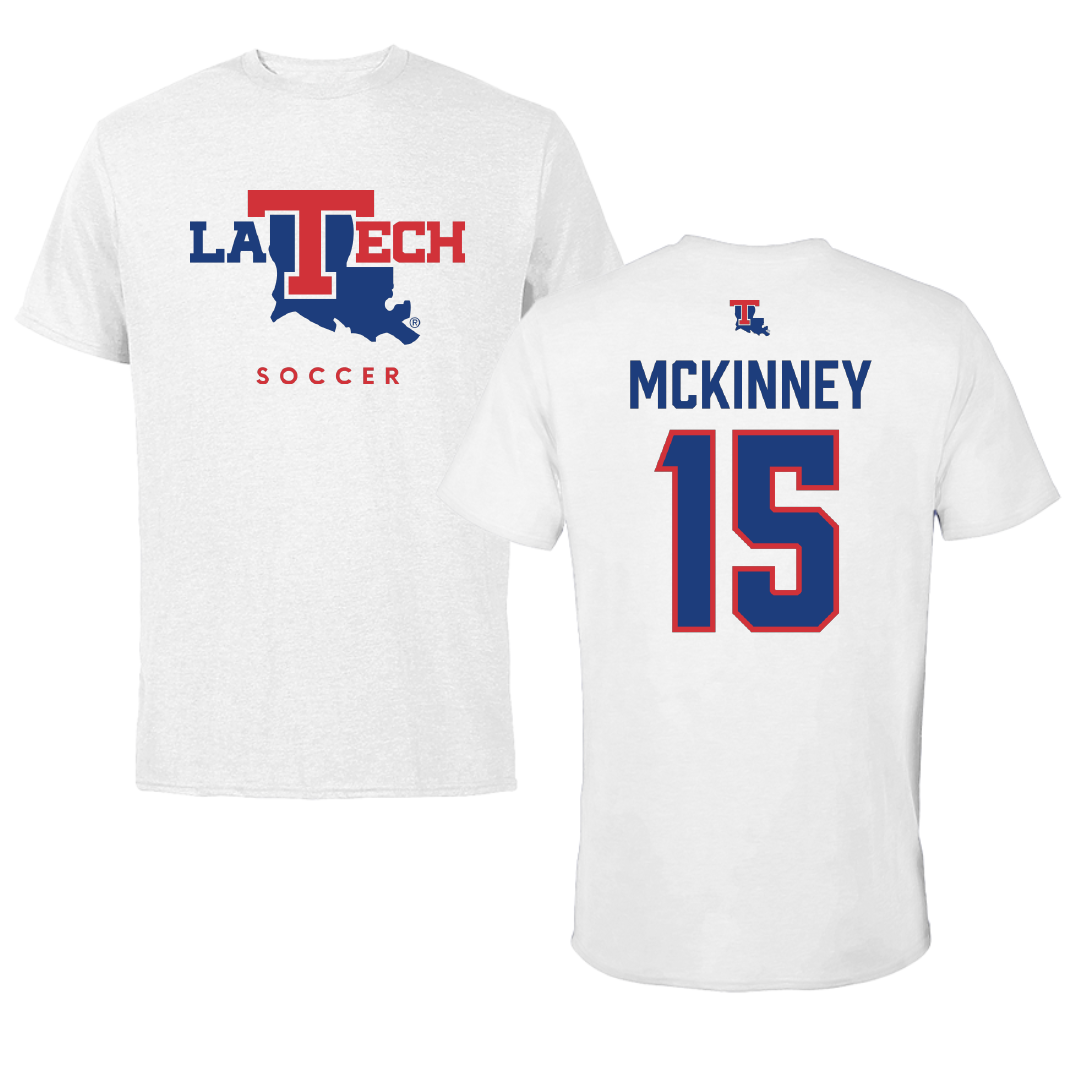 Louisiana Tech University Soccer White Performance Tee - #15 Callie McKinney