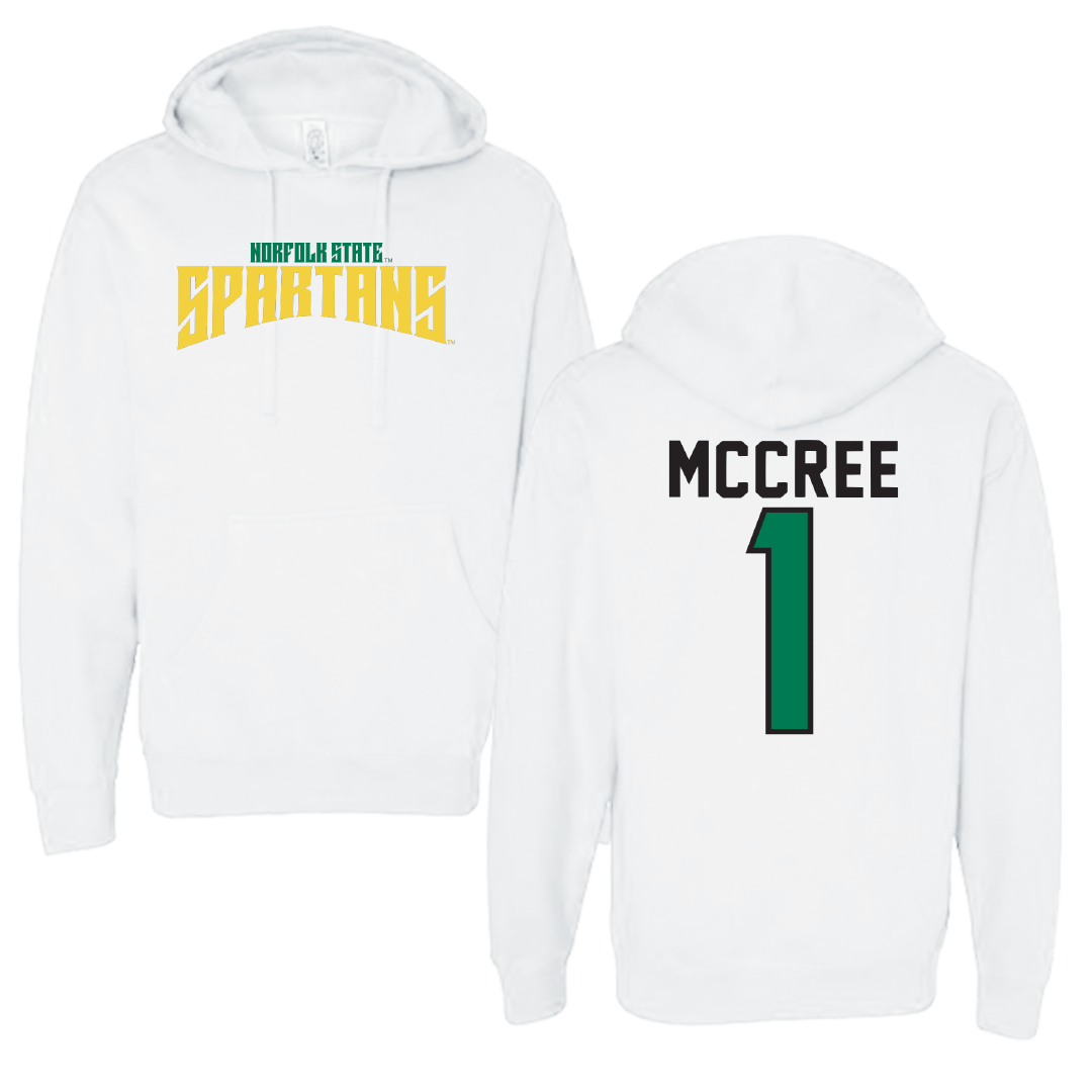 Norfolk State University Volleyball White Classic Hoodie - #1 Sydney McCree