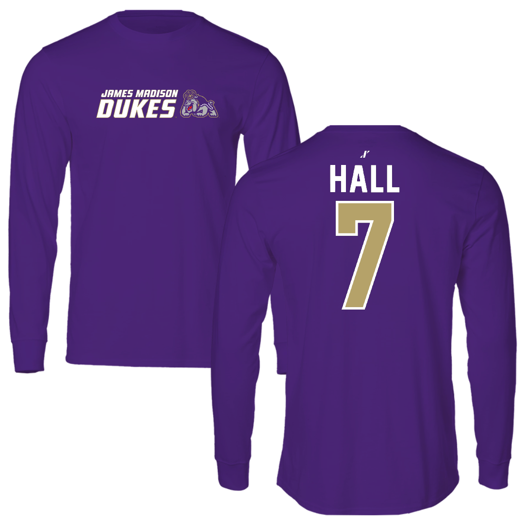 James Madison University Softball Purple General Performance Long Sleeve - #7 Jasmine Hall