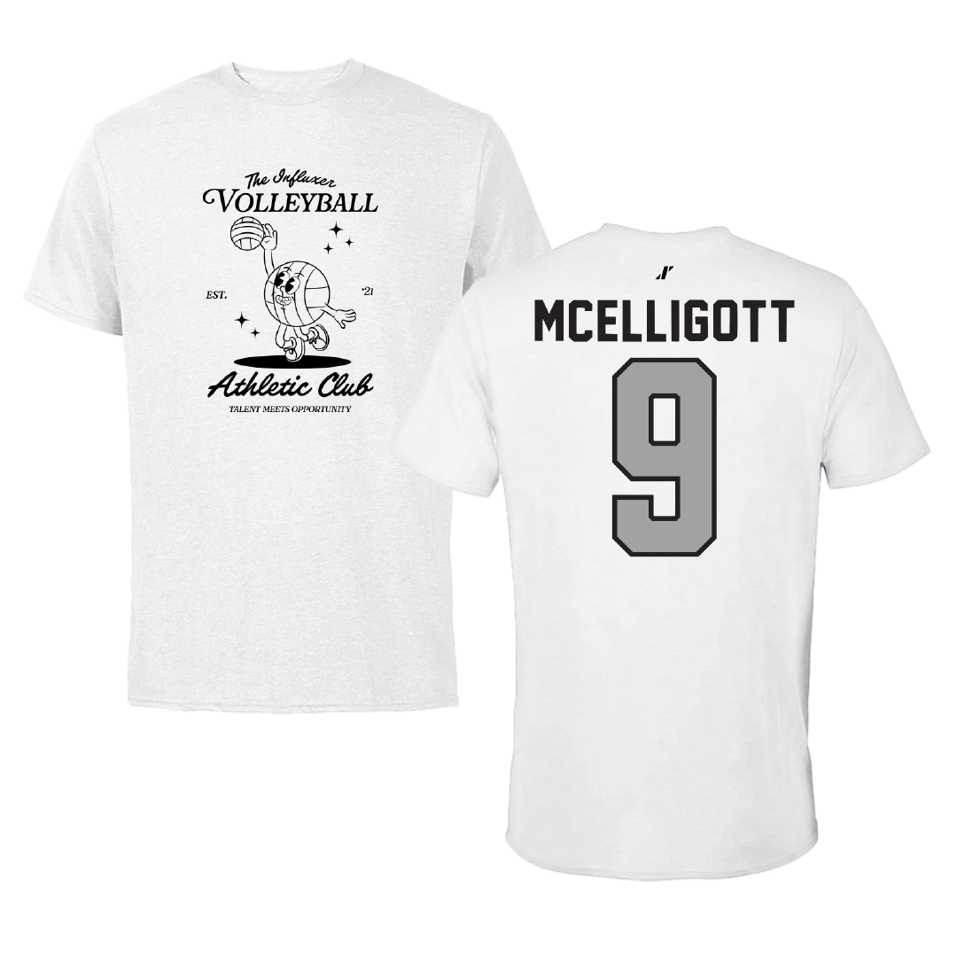 Volleyball White Influxer Athletic Club Tee - #9 Ryan McElligott