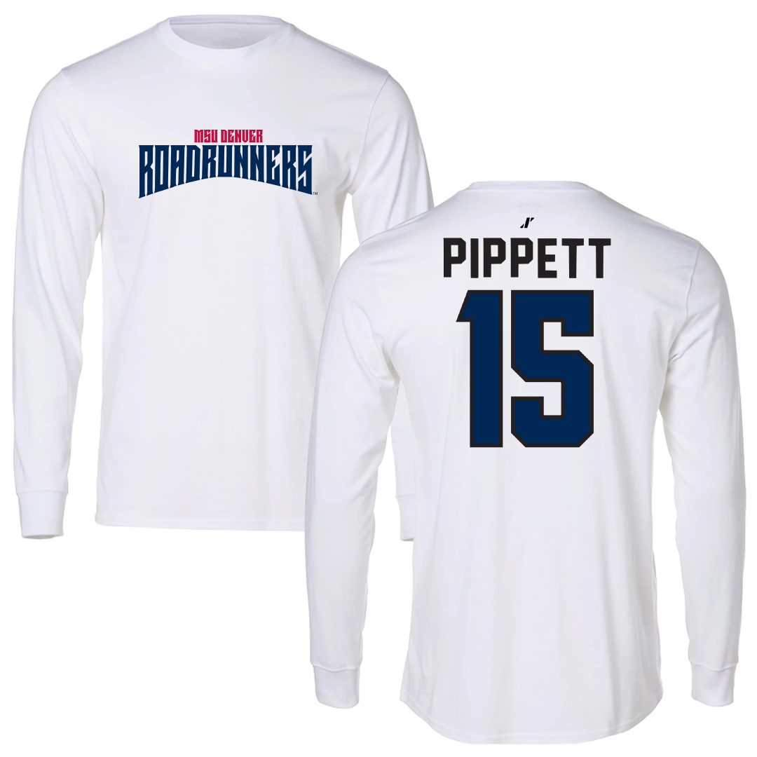 Metropolitan State University of Denver Basketball White Classic Long Sleeve - #15 Jackie Pippett