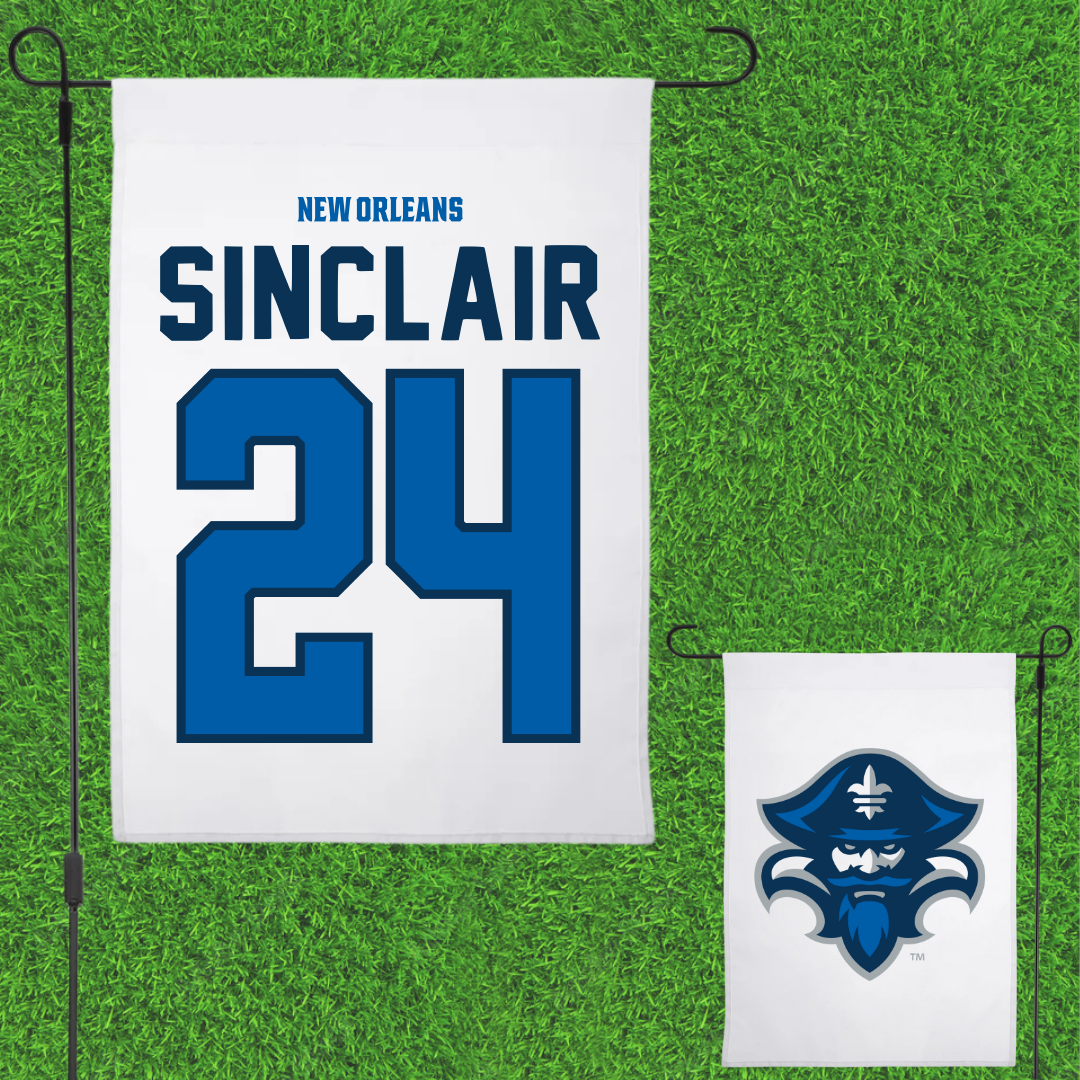 University of New Orleans Basketball White Garden Flag - #24 Cole Sinclair