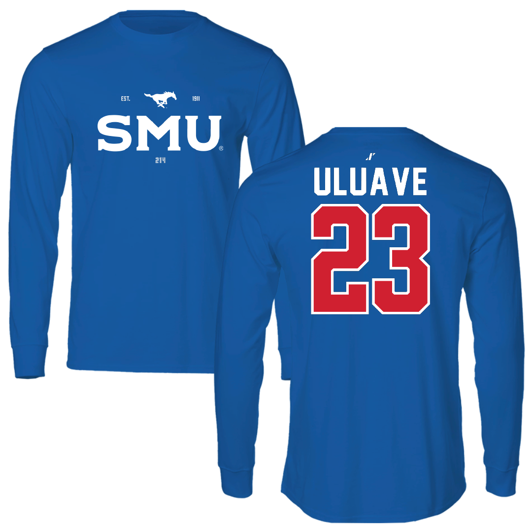 Southern Methodist University Volleyball Blue General Long Sleeve - #23 Sina Uluave