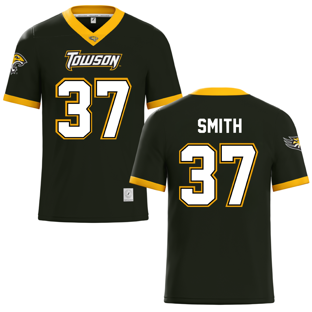 Towson University Black Lacrosse Jersey - #37 Elijah Smith