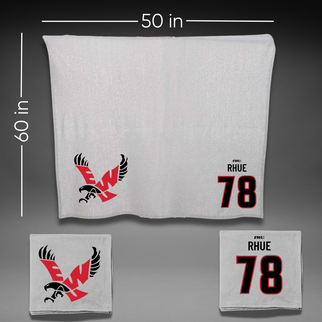 Eastern Washington University Football Gray Blanket - #78 Gabe Rhue