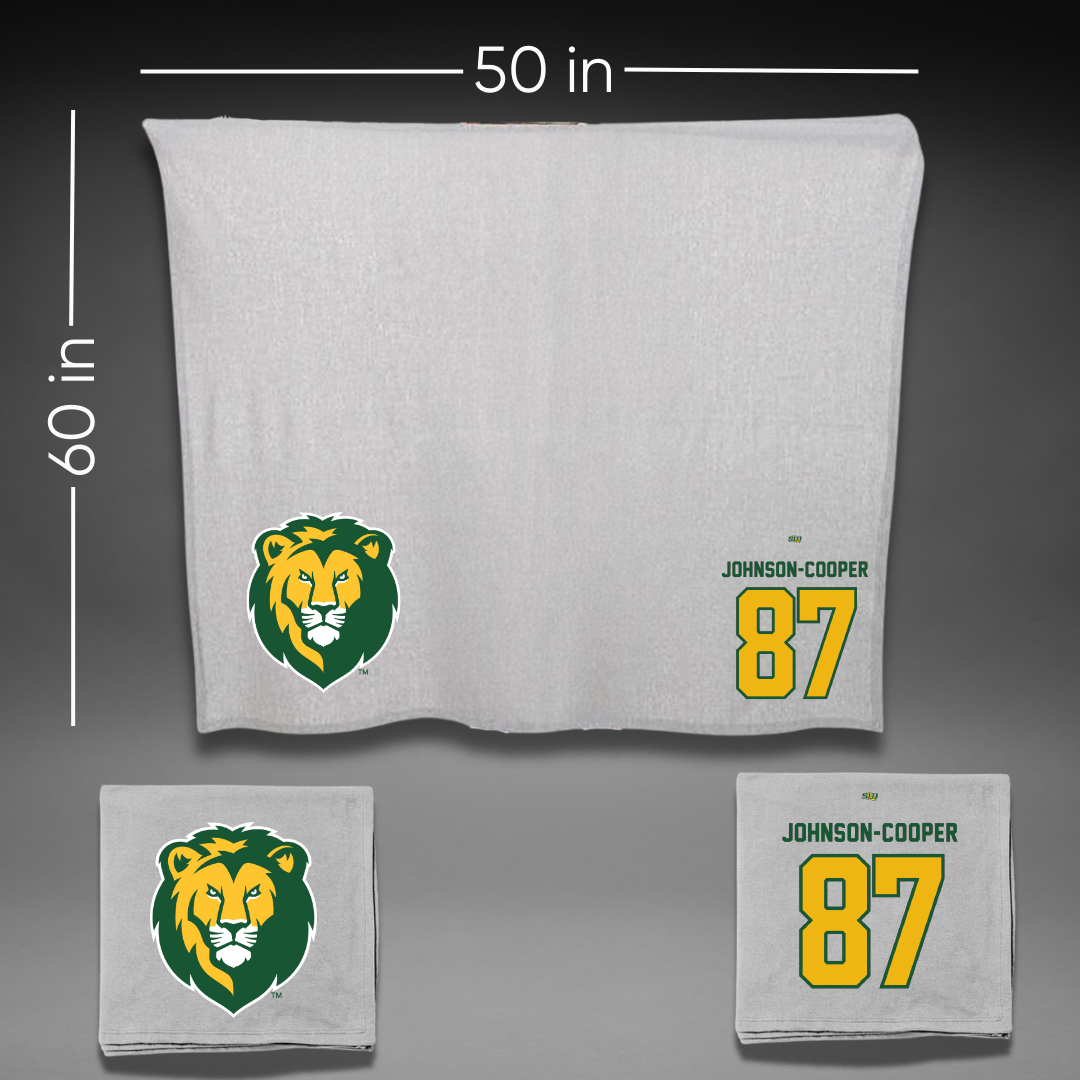 Southeastern Louisiana University Football Gray Blanket - #87 Demarea Johnson-Cooper