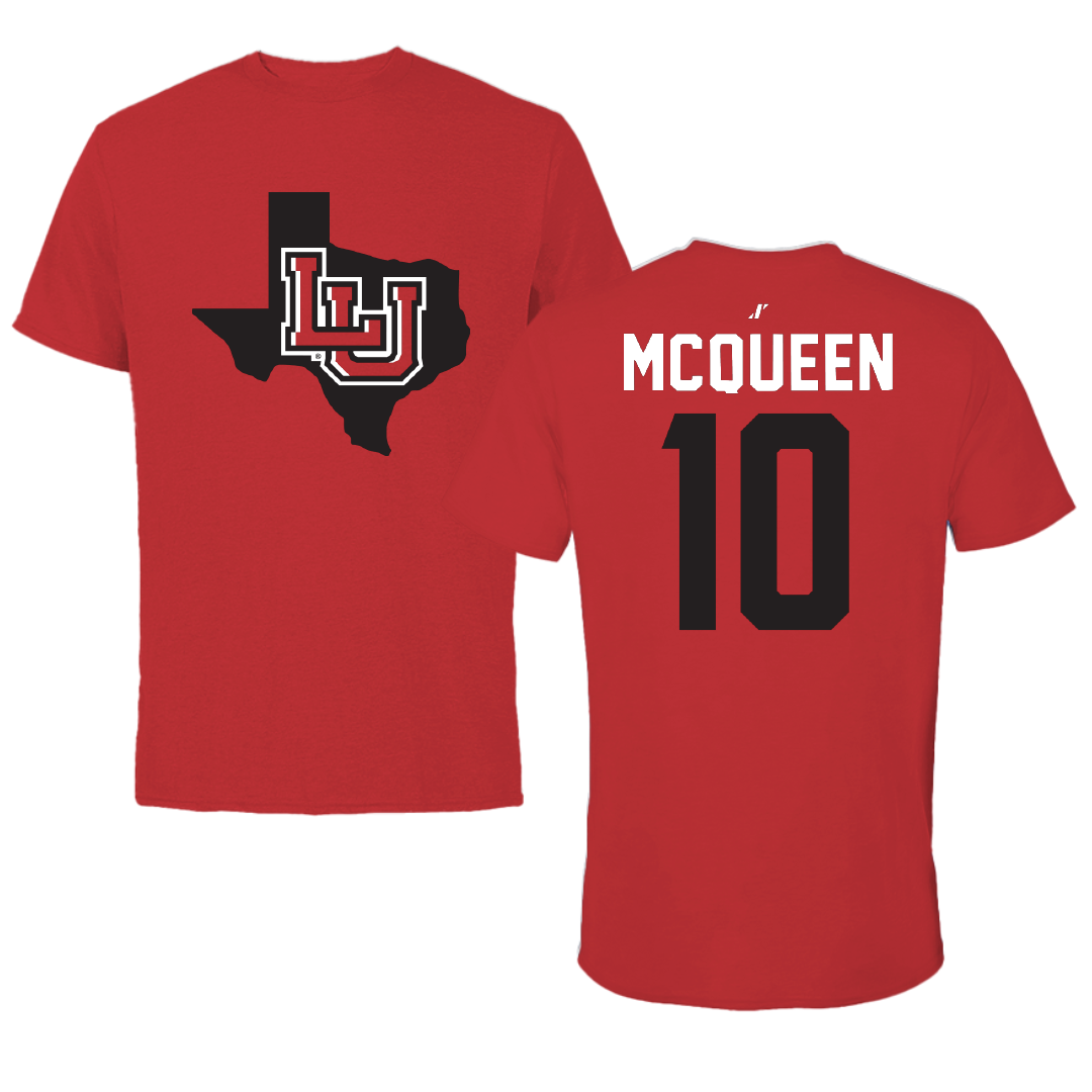 Lamar University Basketball Red State Tee - #10 Malay McQueen