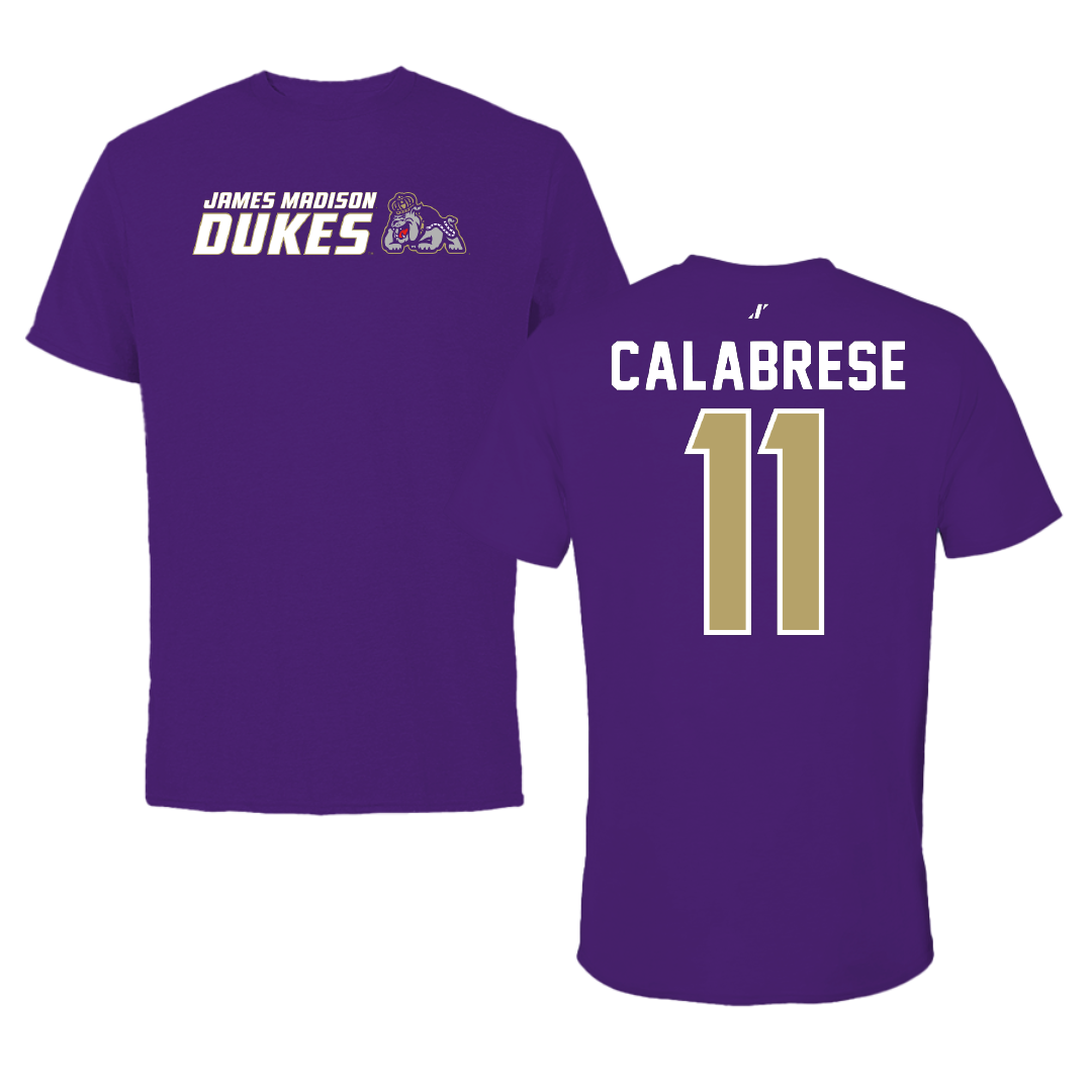 James Madison University Baseball Purple General Tee - #11 Coleman Calabrese