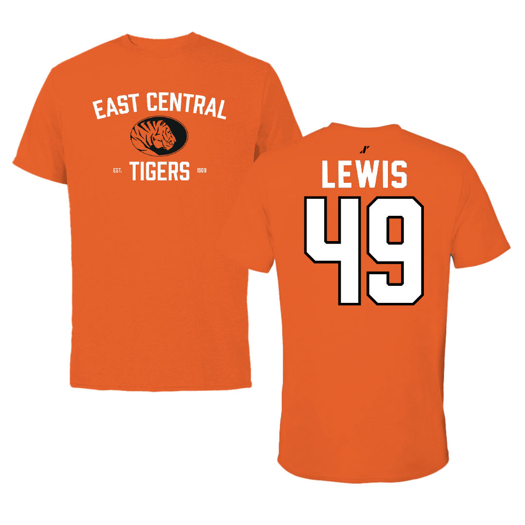 East Central University Football Orange General Performance Tee - #49 Amajah Lewis
