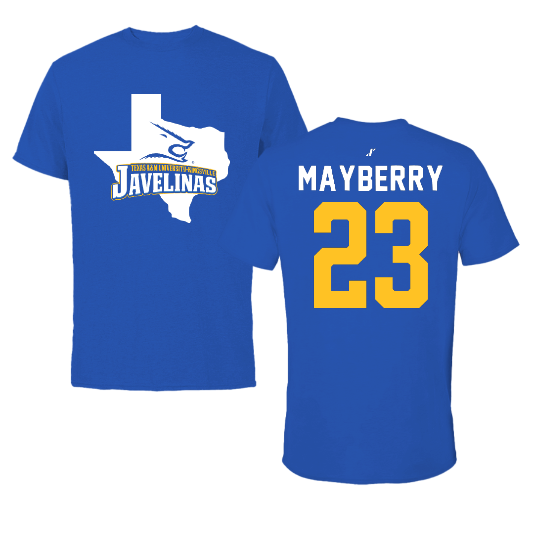 Texas A&M University-Kingsville Football Blue State Tee - #23 Darian Mayberry