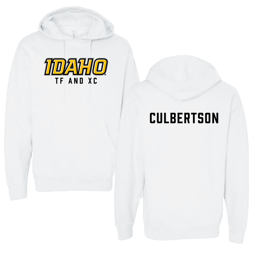 University of Idaho TF and XC White Idaho Hoodie - Noah Culbertson