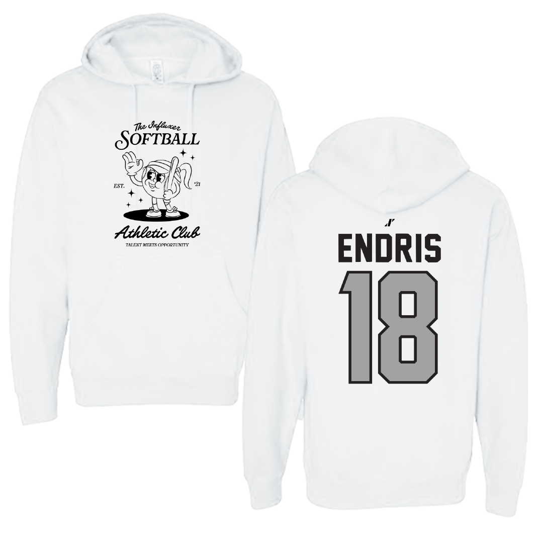 Softball White Influxer Athletic Club Hoodie - #18 Paris Endris