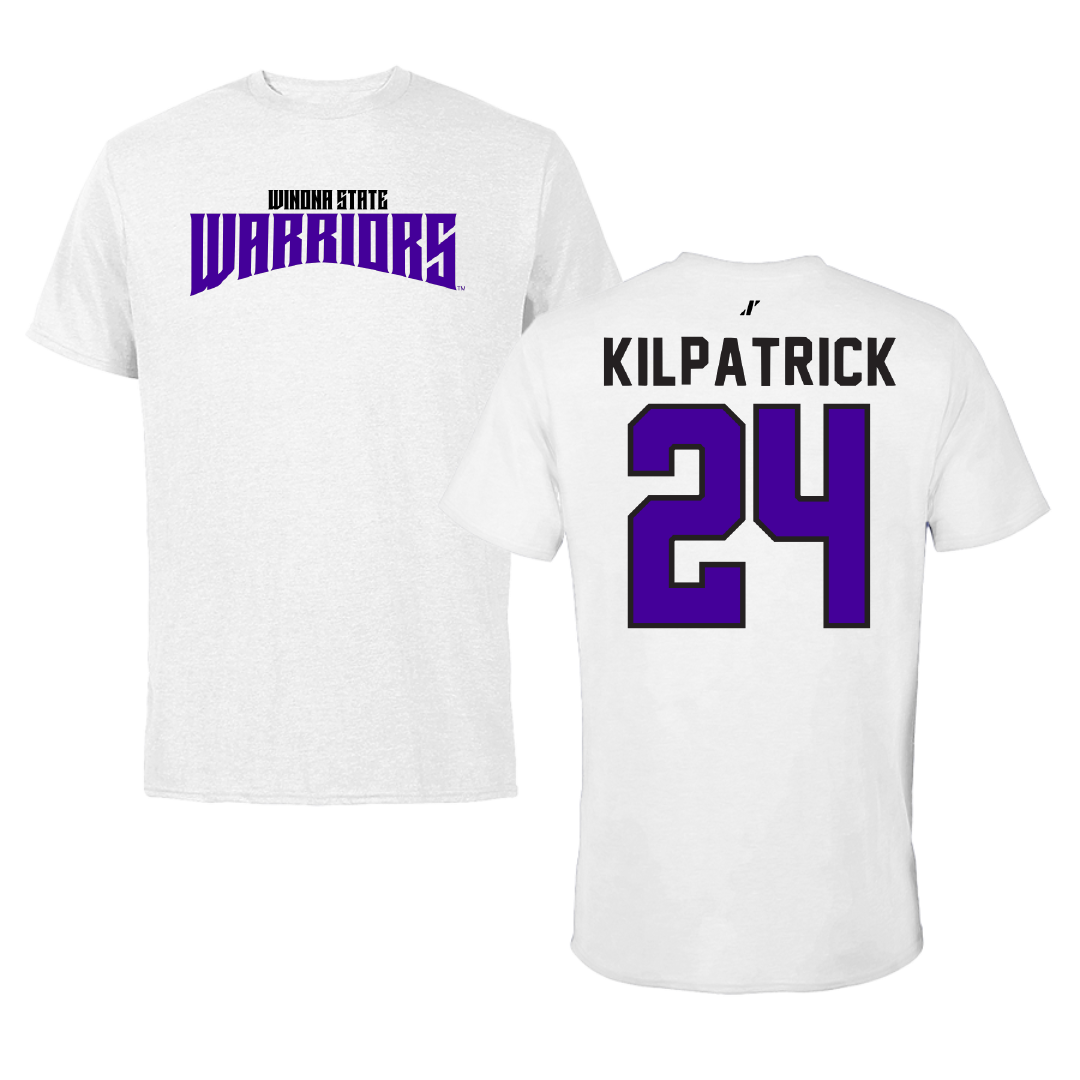 Winona State University Basketball White Classic Tee - #24 Emmaline Kilpatrick