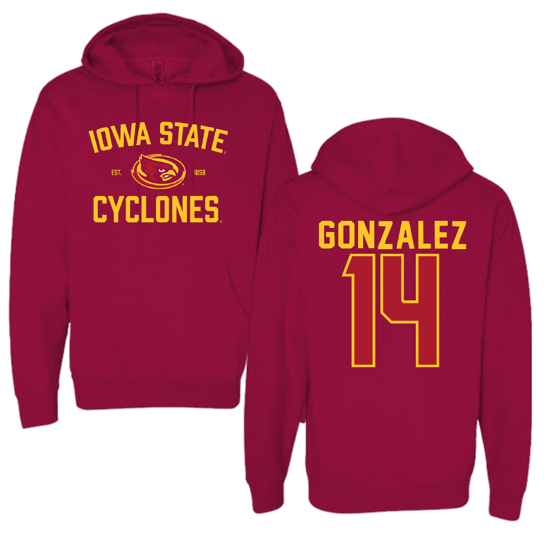 Iowa State University Volleyball Cardinal General Hoodie - #14 Nayeli Gonzalez