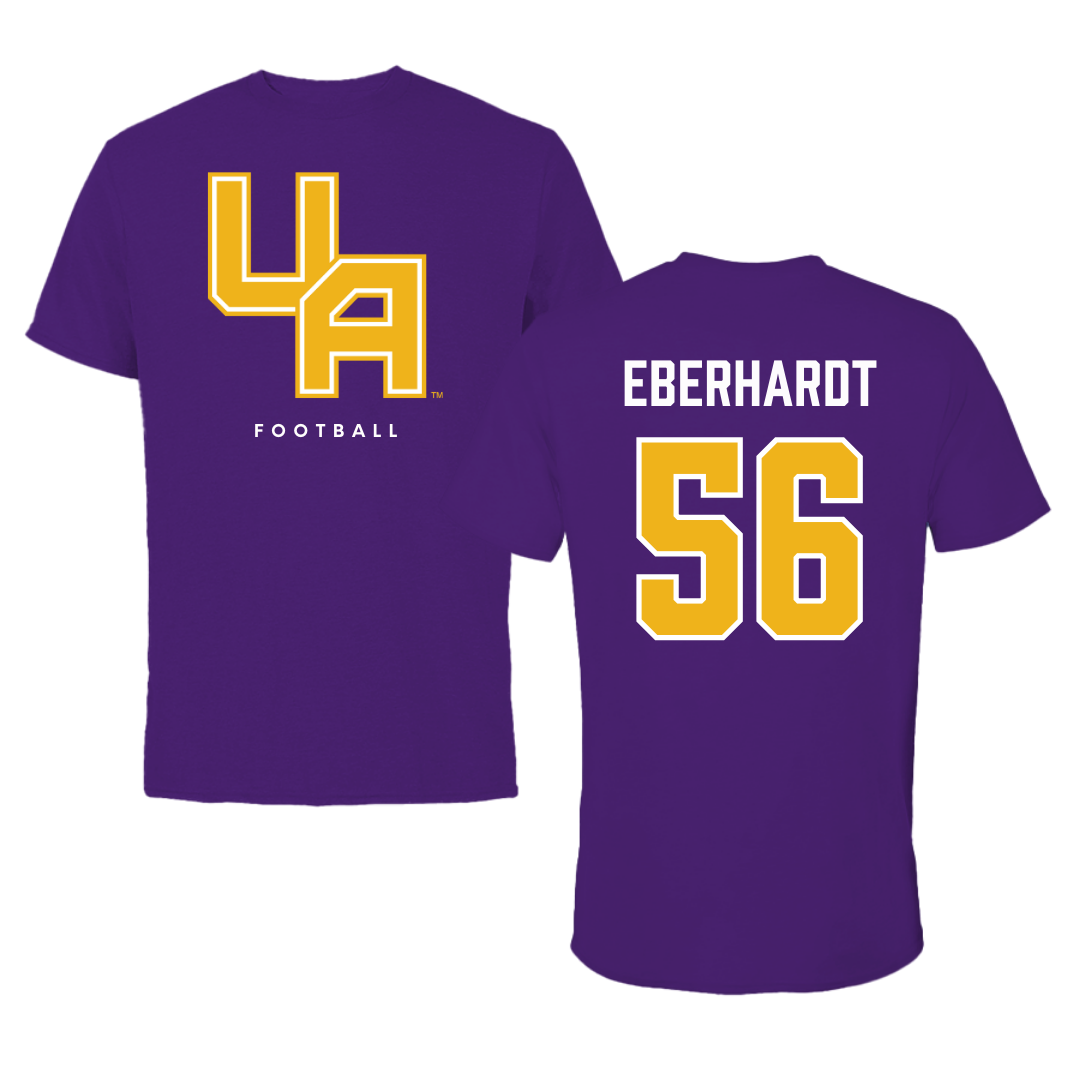University at Albany Football Purple Block Tee - #56 Neco Eberhardt