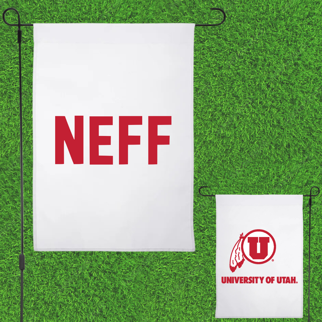 University of Utah Golf White Garden Flag - Zack Neff