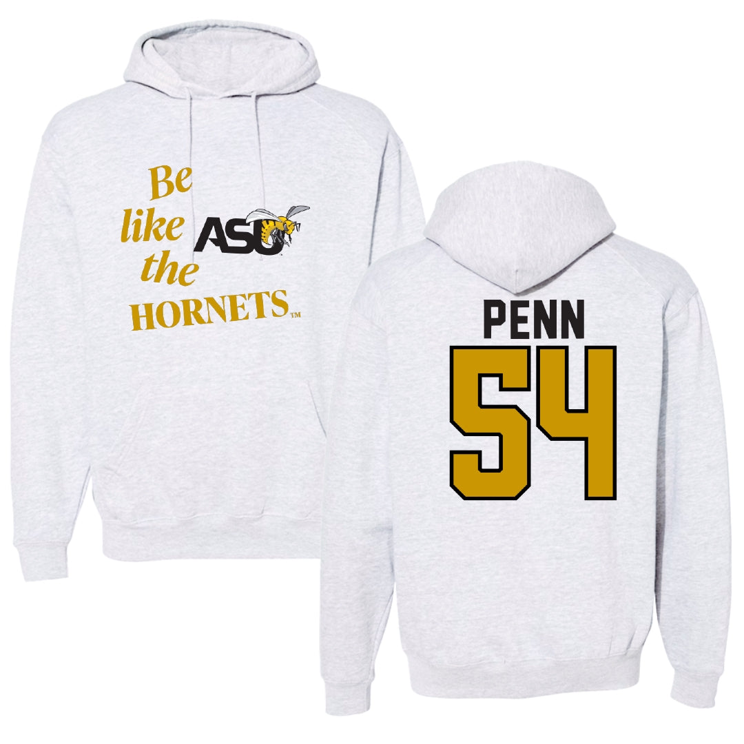 Alabama State University Football Light Gray Be Like Us Hoodie - #54 Dezmond Penn