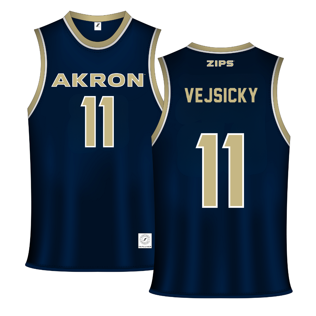 University of Akron Navy Basketball Jersey - #11 Maddie Vejsicky