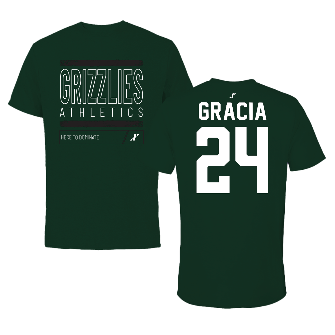 Adams State University Baseball Forest Green Dominate Tee - #24 Chris Gracia