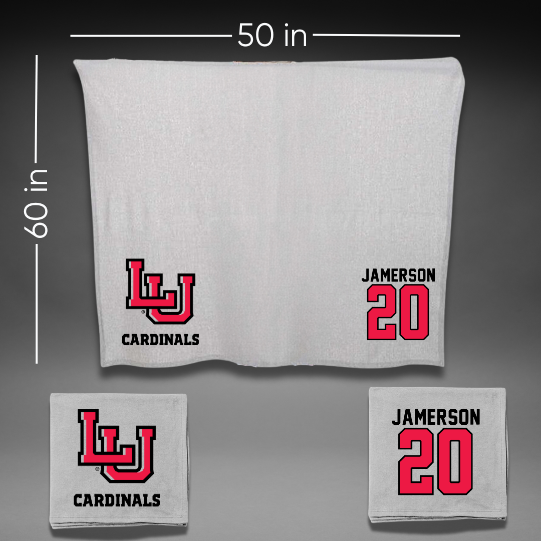 Lamar University Football Gray Blanket - #20 Kybo Jamerson