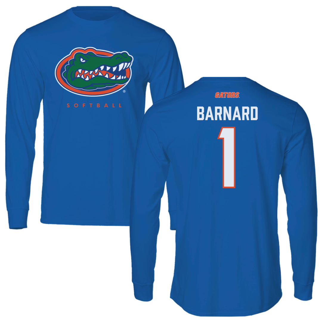 University of Florida Softball Blue Mascot Performance Long Sleeve - #1 Brooke Barnard
