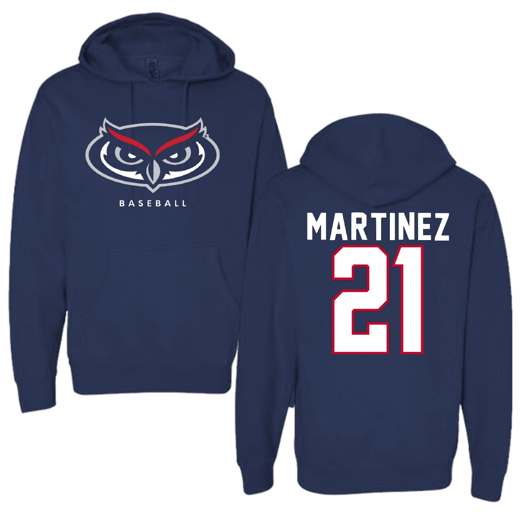 Florida Atlantic University Baseball Navy Mascot Hoodie - #21 John Martinez