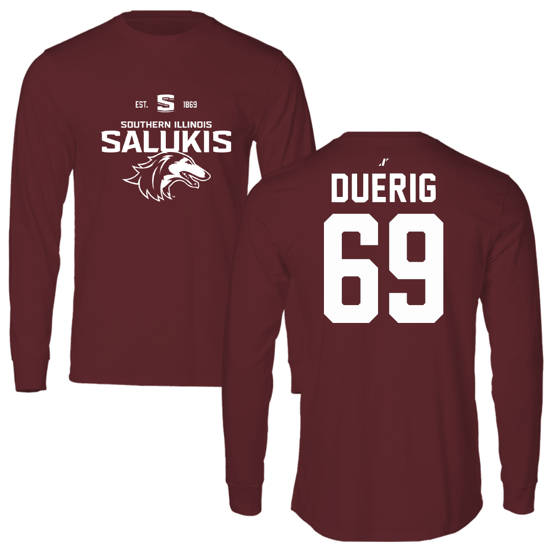 Southern Illinois University at Carbondale Football Maroon General Long Sleeve - #69 Aidan Duerig