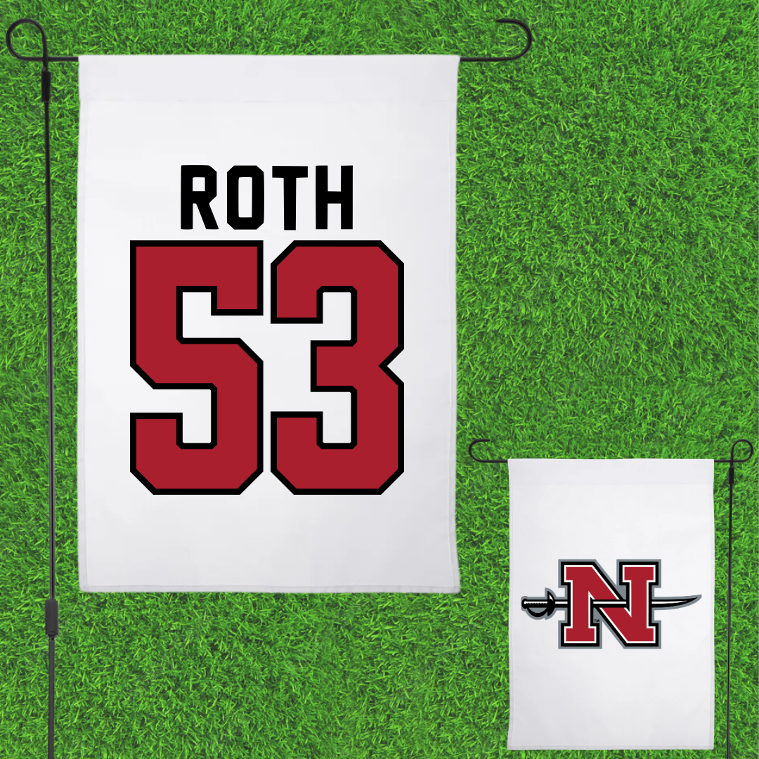 Nicholls State University Football White Garden Flag - #53 Craig Roth