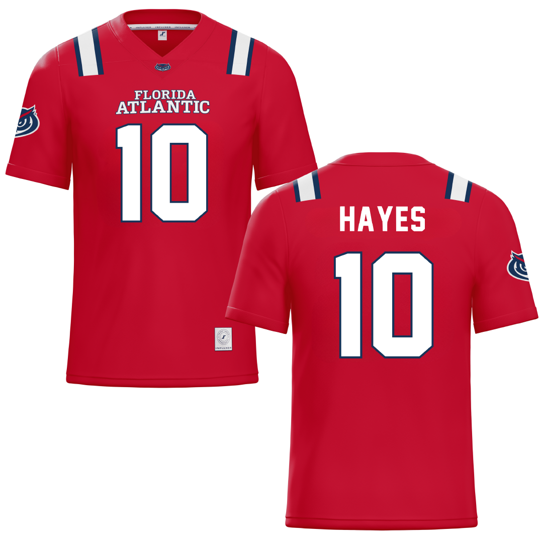 Florida Atlantic University Red Football Jersey - #10 Omari Hayes