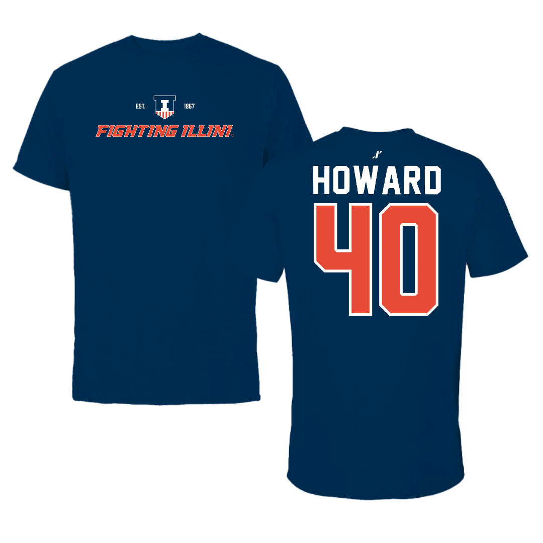 University of Illinois Softball Navy General Tee - #40 Zoie Howard