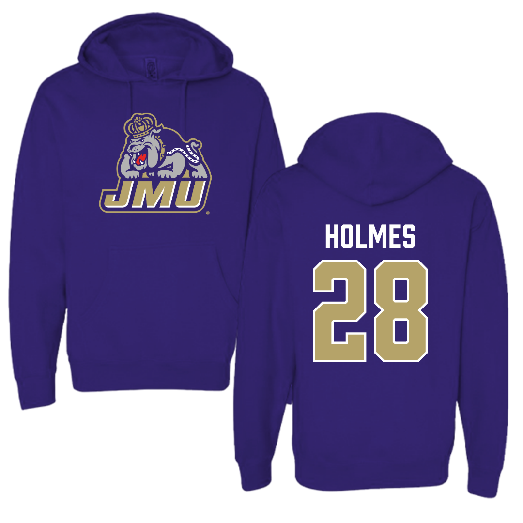 James Madison University Football Purple Hoodie - #28 Kye Holmes