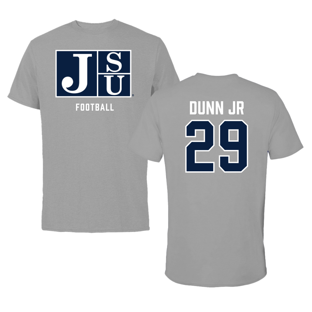 Jackson State University Football Gray Tee - #29 Frankie Dunn Jr