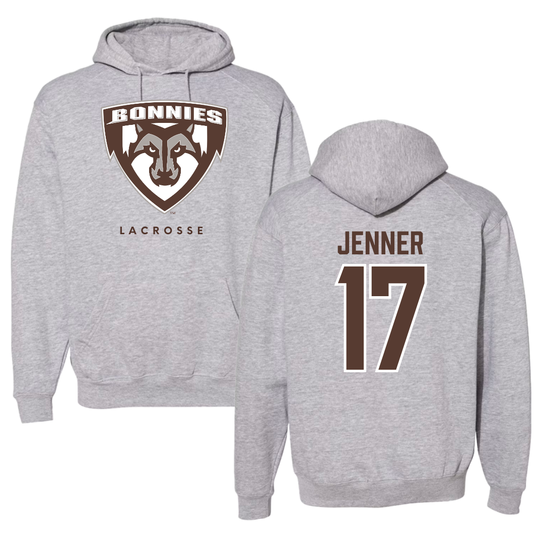 St. Bonaventure University Lacrosse Gray Hoodie - #17 Sylvi Jenner