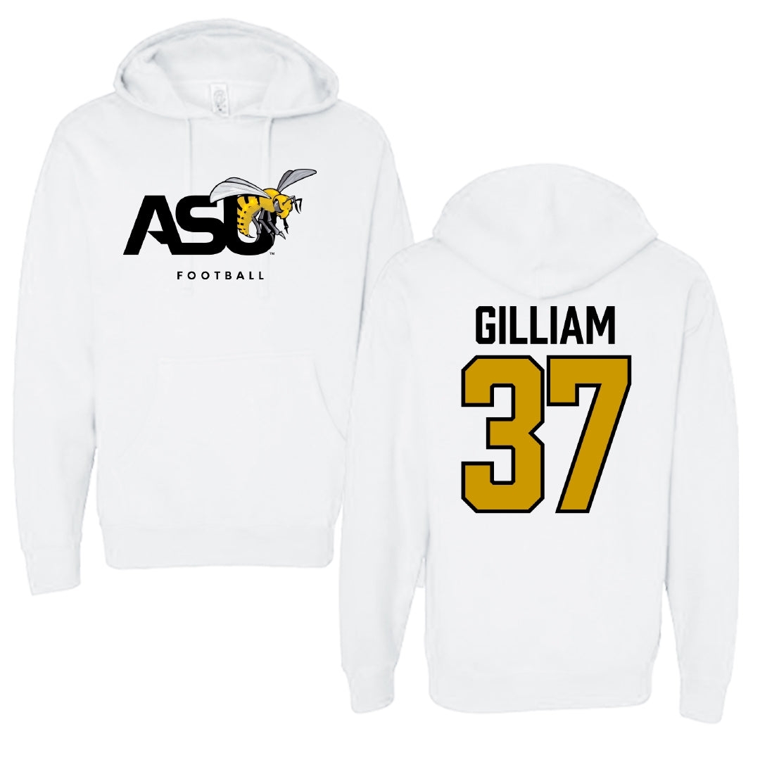 Alabama State University Football White ASU Hoodie - #37 Brandon Gilliam