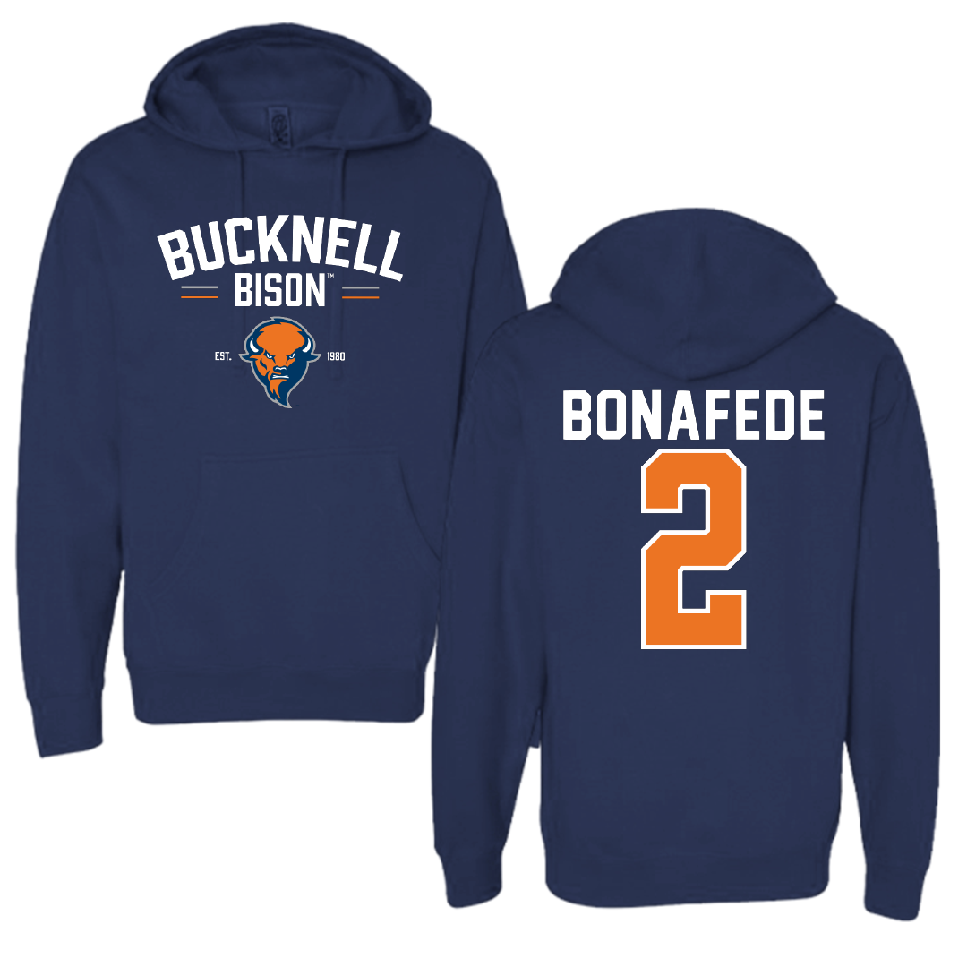 Bucknell University Lacrosse Navy General Hoodie - #2 Benjamin Bonafede