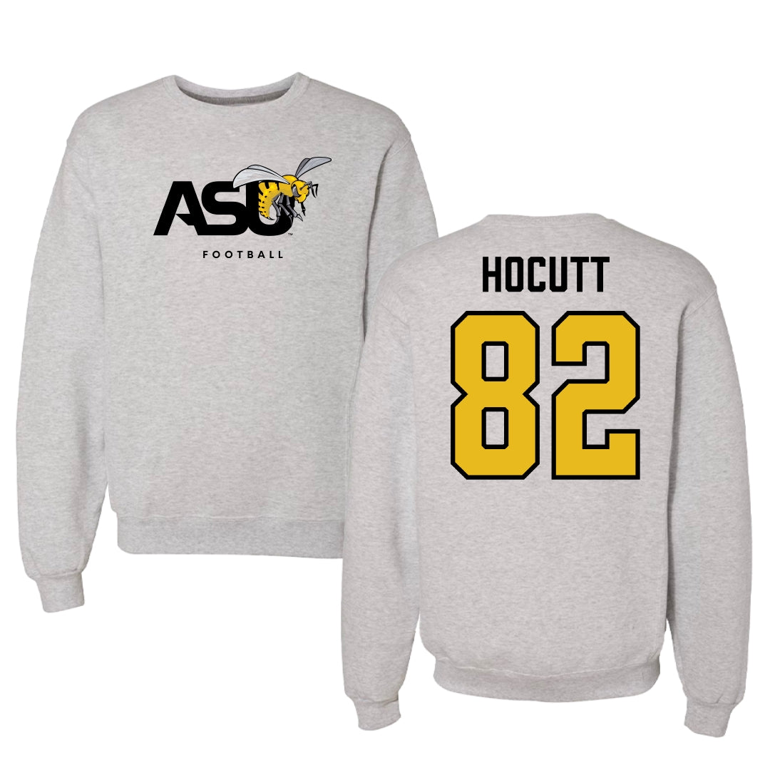 Alabama State University Football Light Gray Crewneck - #82 Will Hocutt