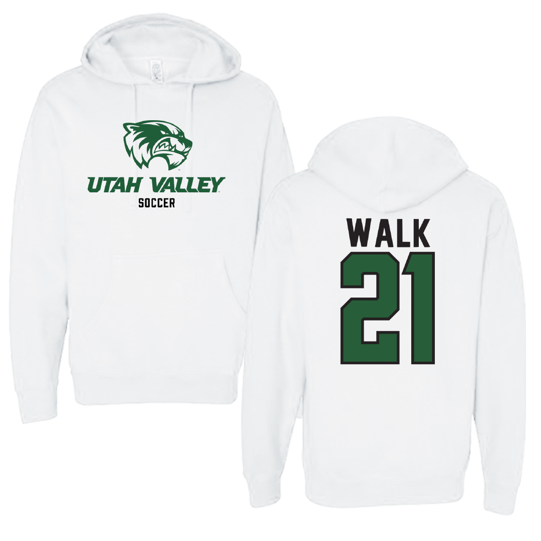 Utah Valley University Soccer White Classic Hoodie - #21 Trevor Walk