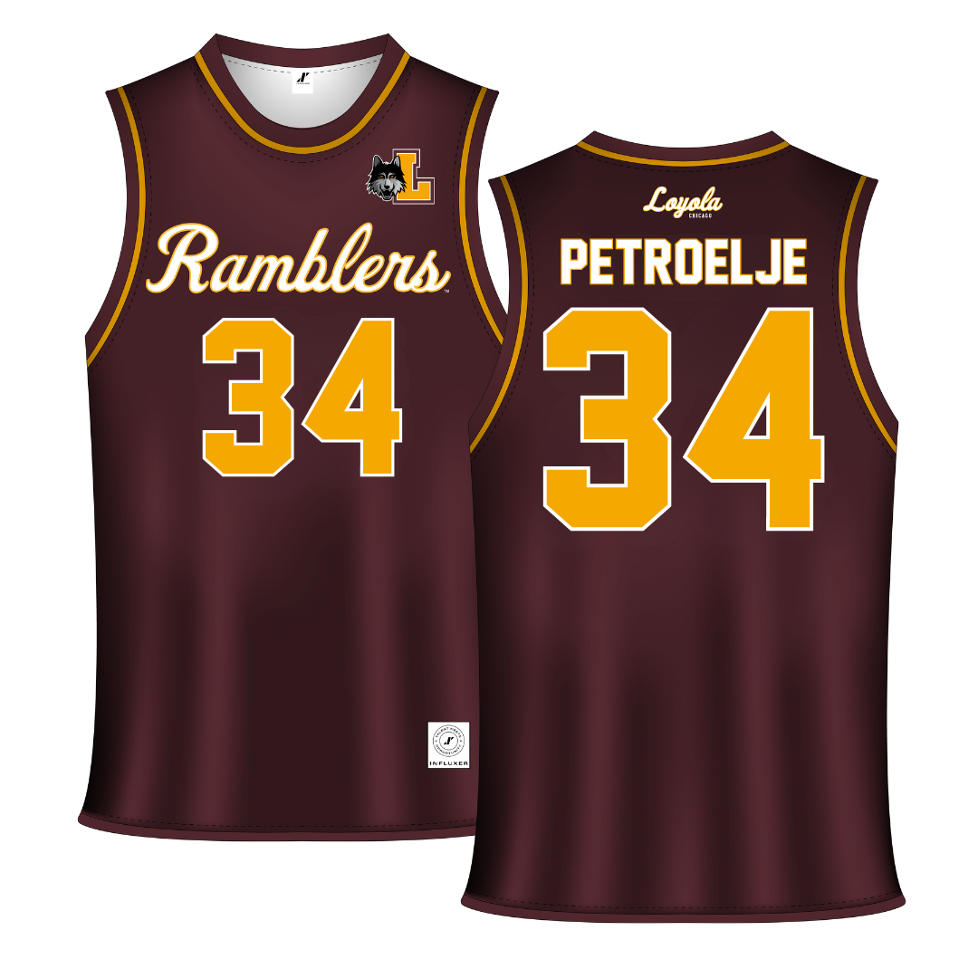 Loyola University-Chicago Maroon Basketball Jersey - #34 Maddie Petroelje