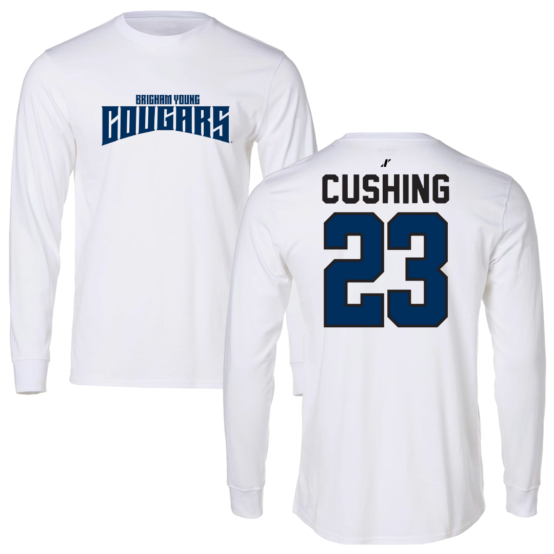 Brigham Young University Baseball White Classic Performance Long Sleeve - #23 Stone Cushing