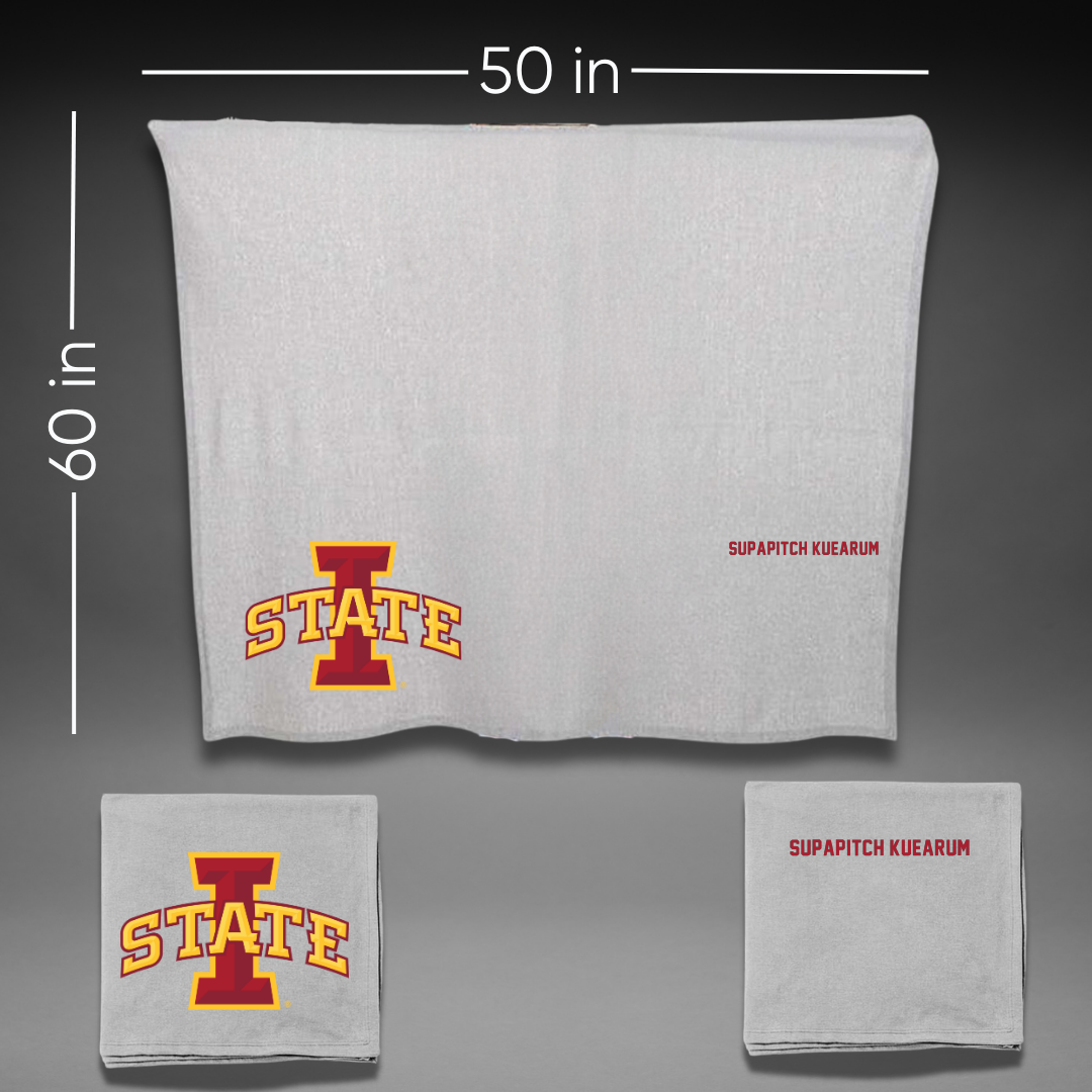 Iowa State University Tennis Gray Blanket - Anna Supapitch Kuearum