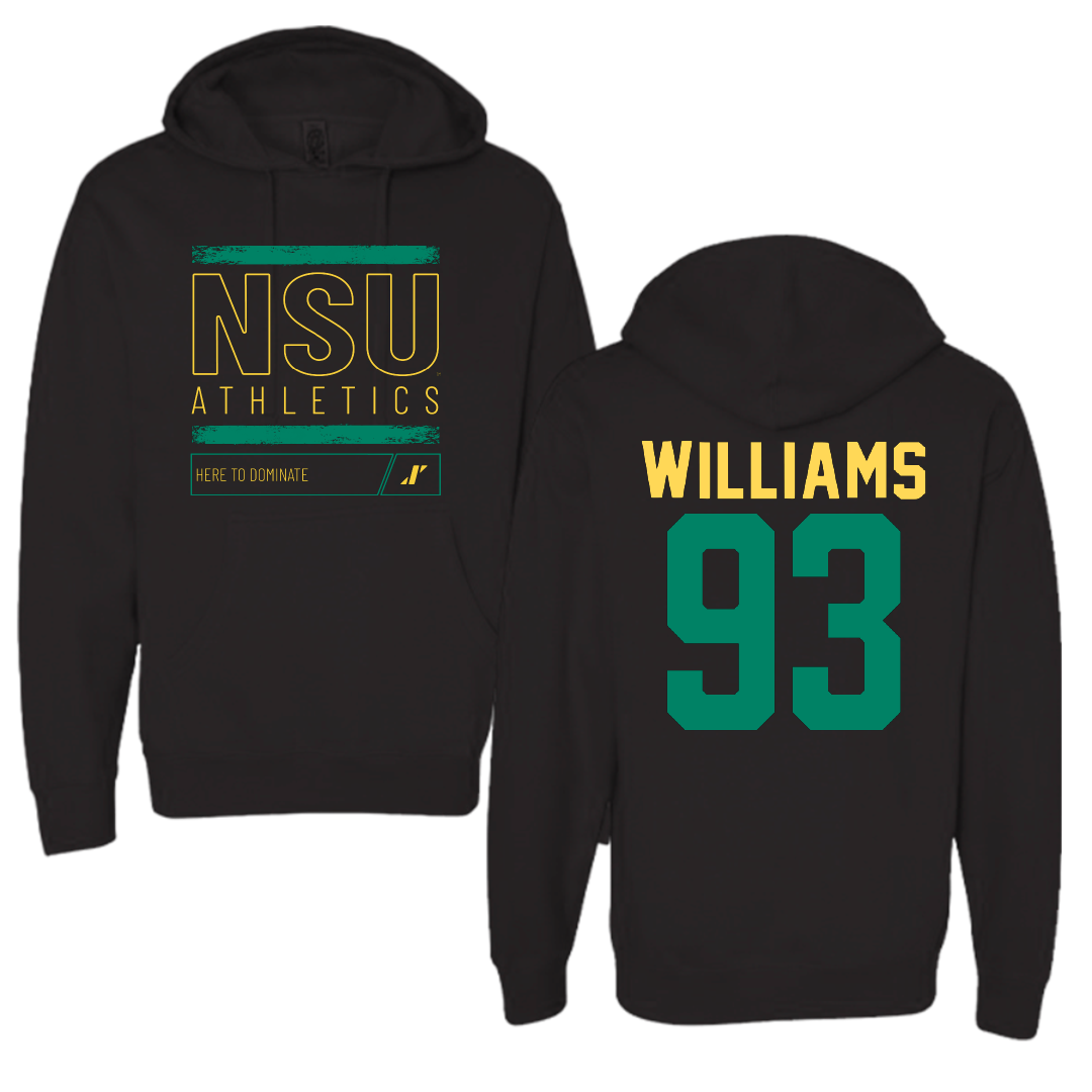 Norfolk State University Football Black Dominate Hoodie - #93 Jaylen Williams
