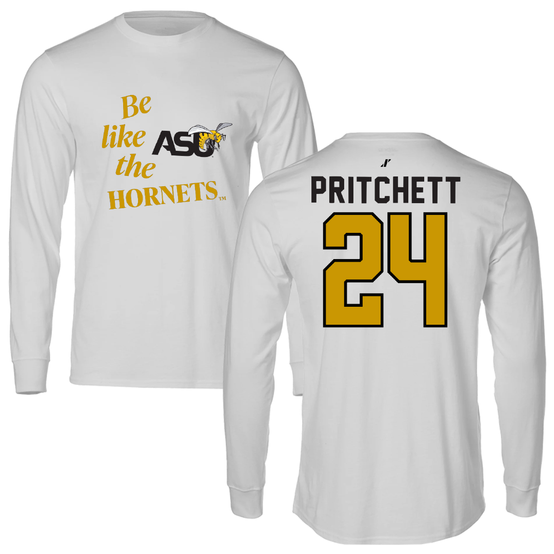 Alabama State University Soccer Light Gray Be Like Us Performance Long Sleeve - #24 Ania Pritchett