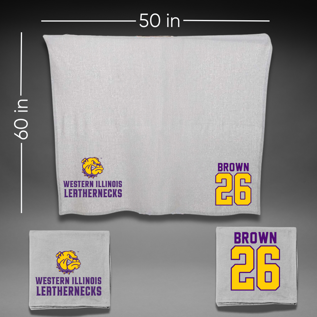 Western Illinois University Softball Gray Blanket - #26 Payton Brown