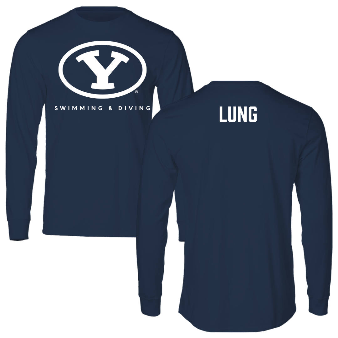 Brigham Young University Swimming & Diving Navy Performance Long Sleeve - Mackenzie Lung